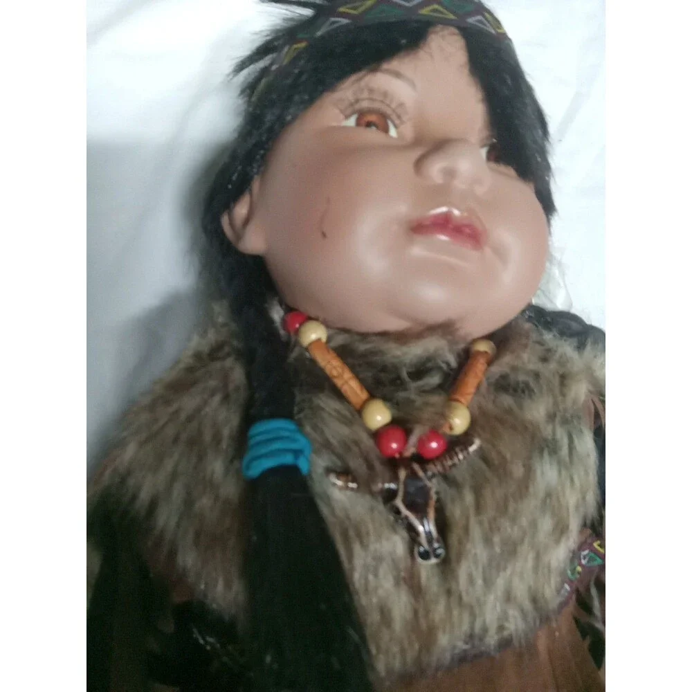 Vintage Cathay Collection Porcelain Doll Native American 22 Inch